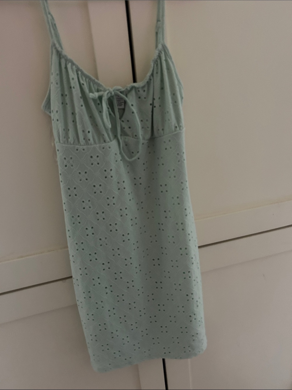 Women's Light Mint Eyelet Sleep Chemise - Soft Spaghetti Straps